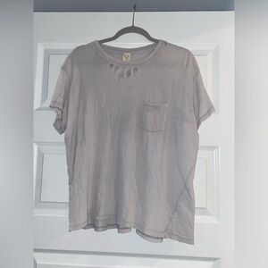We The Free - Women’s Light Purple Distressed Short Sleeve Tee - Medium